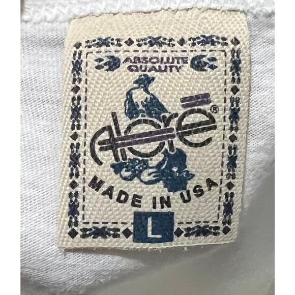 Vintage 90s Y2K Women’s Cat T Shirt Stars Stripes USA Flag Alore Cotton White L - Picture 8 of 9